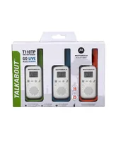 Motorola Solutions T110TP 16 mi. Two-Way Radio White/Green/Blue/Orange Alkaline 3-Pack
