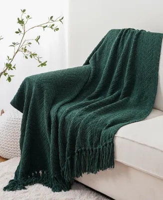 Battilo Classic Textured Woven Micro Chenille Throw, 60" x 80"