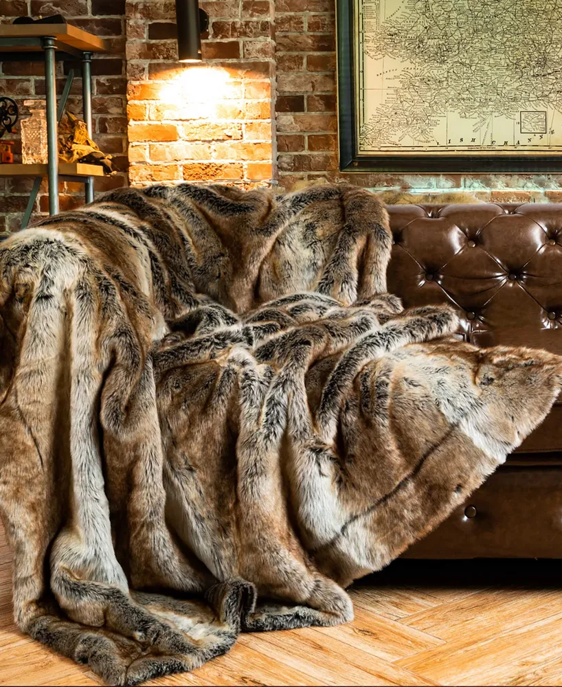 Battilo Luxury Tipped Faux Fur Throw