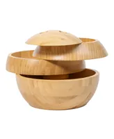 Tappas Bamboo Tiered Serving Container and Tray