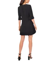 Msk Petite Pleated-Trim Shift Dress