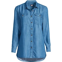 Lands' End Plus Indigo Tencel Fiber Shirt