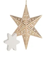 National Tree Company Scentsicles Decorative Ornament, Metal Gold-Tone Star, White Winter Fir with Refill