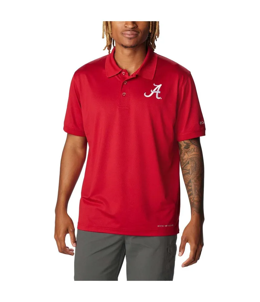 Men's Columbia Crimson Alabama Tide Pfg Tamiami Omni-Shield Polo Shirt