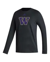 Men's adidas Black Washington Huskies Locker Logo Fresh Long Sleeve T-shirt