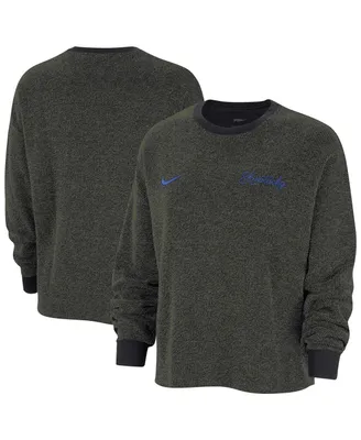 Women's Nike Black Kentucky Wildcats Yoga Script Pullover Sweatshirt