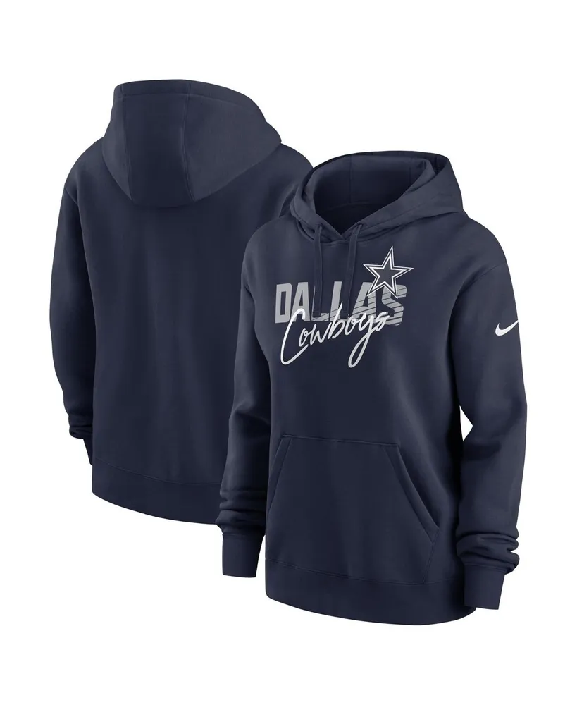 Women's New Era Navy Dallas Cowboys Foil Sleeve Pullover Hoodie