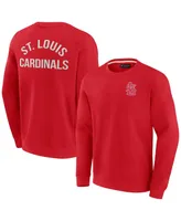 Men's and Women's Fanatics Signature Red St. Louis Cardinals Super Soft Fleece Pullover Crew Sweatshirt