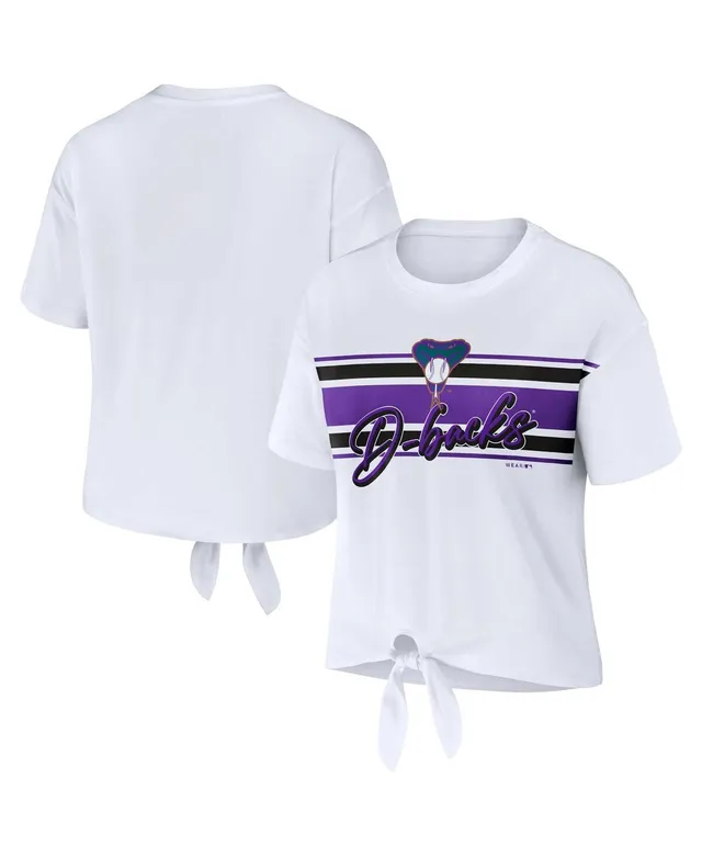 Baltimore Ravens WEAR by Erin Andrews Women's Front Tie Retro T-Shirt -  White