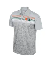 Men's Colosseum Gray Miami Hurricanes Cybernetic Polo Shirt
