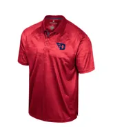 Men's Colosseum Red Dayton Flyers Honeycomb Raglan Polo Shirt