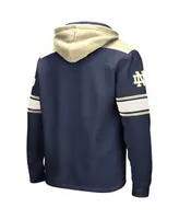 Men's Colosseum Navy Notre Dame Fighting Irish Big and Tall Hockey Lace-Up Pullover Hoodie