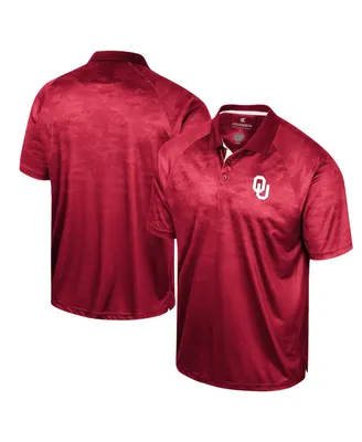 Men's Colosseum Crimson Oklahoma Sooners Honeycomb Raglan Polo Shirt