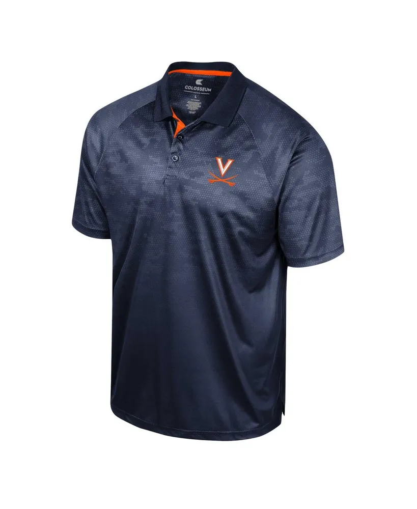 Men's Colosseum Navy Virginia Cavaliers Honeycomb Raglan Polo Shirt