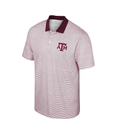 Men's Colosseum White, Maroon Texas A&M Aggies Print Stripe Polo Shirt