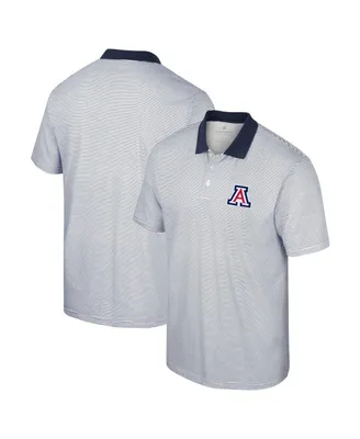 Men's Colosseum White, Navy Arizona Wildcats Print Stripe Polo Shirt