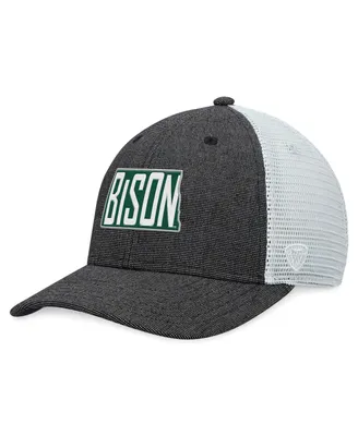 Men's Top of the World Charcoal, White Ndsu Bison Townhall Trucker Snapback Hat