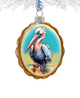 Designocracy Pelican Keepsake Holiday Mercury Glass Ornaments G. DeBrekht