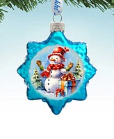 Designocracy Snowman Gift Keepsake Holiday Mercury Glass Ornaments G. DeBrekht