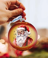 Designocracy Jolly Santa Claus Ball Holiday Mercury Glass Ornaments G. DeBrekht