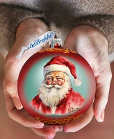 Designocracy Captivating Smile of Santa Ball Mercury Christmas Glass Ornaments G. DeBrekht