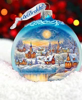 Designocracy Magic Winter Village Ball Mercury Glass Christmas Ornaments G. DeBrekht