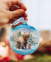 Designocracy A Love for All Seasons - Grizzly Bears Ball Holiday Glass Ornaments G. DeBrekht