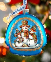 Designocracy Snowman Family Rainbow Mercury Glass Christmas Ornaments G. DeBrekht