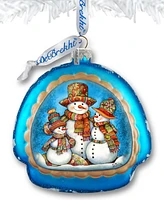 Designocracy Snowman Family Rainbow Mercury Glass Christmas Ornaments G. DeBrekht