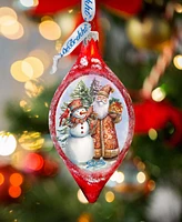 Designocracy Winter Friends Drop Mercury Christmas Glass Ornaments G. DeBrekht
