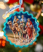 Designocracy Three Kings Wreath Holiday Mercury Glass Ornaments G. DeBrekht