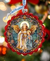Designocracy Guardian Angel Wreath Mercury Christmas Glass Ornaments G. DeBrekht