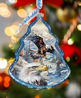Designocracy The Land of the Free-American Eagle Tree Glass Christmas Ornaments G. DeBrekht