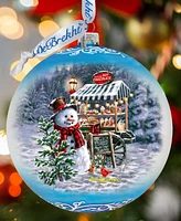 Designocracy Hot Cocoa Magic - Frosty Fun Lg Holiday Glass Collectible Ornament D. Gelsinger