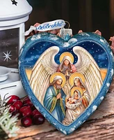 Designocracy Angel's Divine Presence Nativity Heart Lg Collectible Ornaments G. DeBrekht