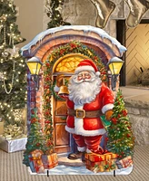 Designocracy Knocking the Door Santa 32" Christmas Outdoor Lawn Decor G. DeBrekht