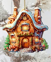 Designocracy Fairy Tale House Christmas Wooden Ornaments Holiday Decor G. DeBrekht