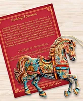 Designocracy Carousel Horse Christmas Wooden Ornaments Holiday Decor G. DeBrekht