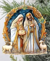 Designocracy Nostalgic Nativity Scene Christmas Wooden Ornaments Holiday Decor G. DeBrekht