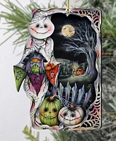 Designocracy Holiday Wooden Ornaments Night of the Pumpkins Home Decor J. Mills-Price