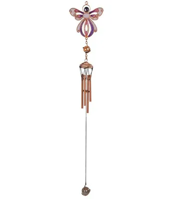 Fc Design 18" Long Purple Angel Copper and Gem Wind Chime Home Decor Perfect Gift for House Warming, Holidays and Birthdays