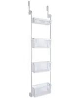 Smart Design 4-Tier Over-the-Door Hanging Pantry Organizer with Deep Baskets