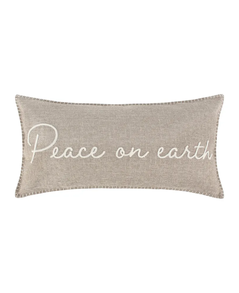 Levtex Winterberry Forest Peace On Earth Decorative Pillow, 12" x 24"