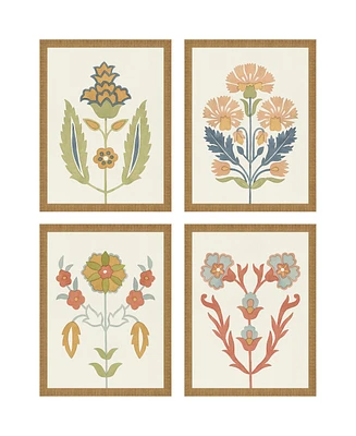 Folk Flourish Framed Art, Set of 4