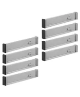 mDesign Expandable Dresser Drawer Divider with Foam Ends - 8 Pack Gray/Black