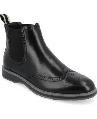 Vance Co. Men's Thorpe Tru Comfort Foam Wingtip Slip-On Chelsea Boots