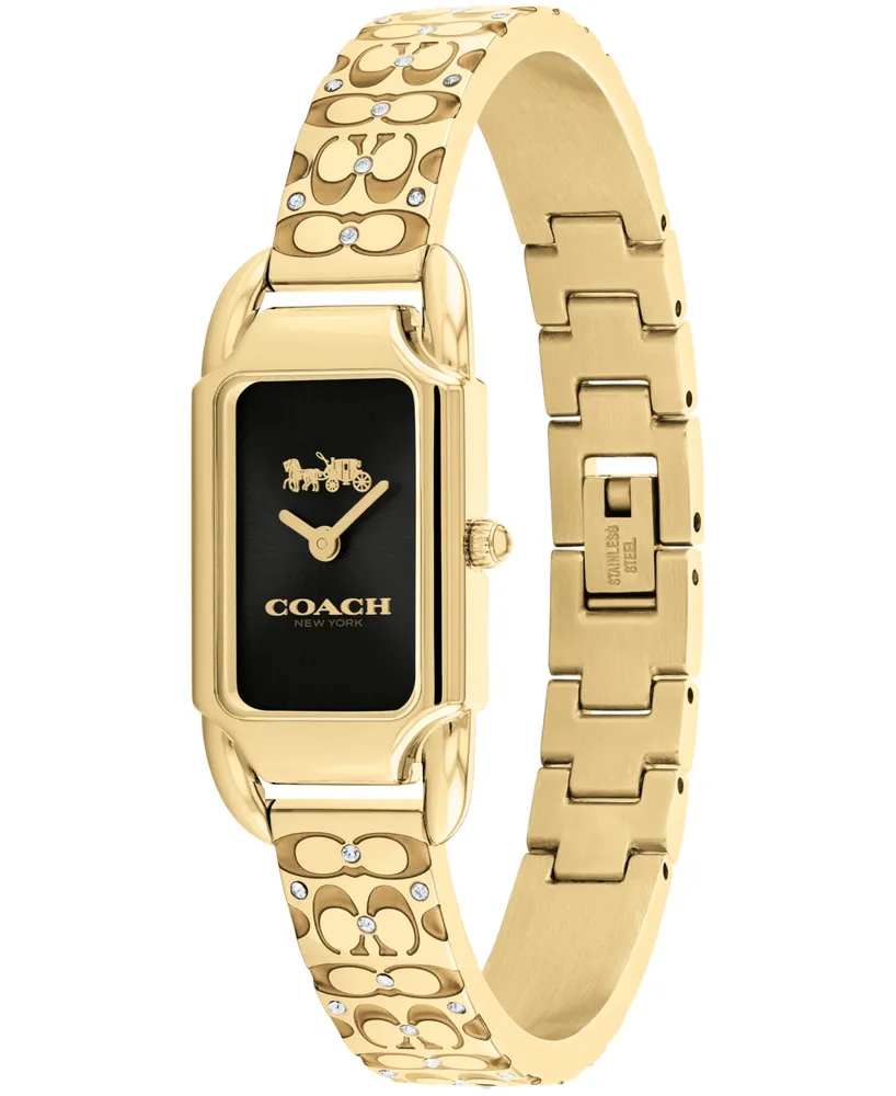 Coach Women's Cadie Gold-Tone Stainless Steel Bangle Bracelet Watch 17.5 x 28.5mm