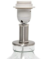 All The Rages 17.75" Contemporary Engraved Honeycomb Glass Table Desk Lamp with White Fabric Shade