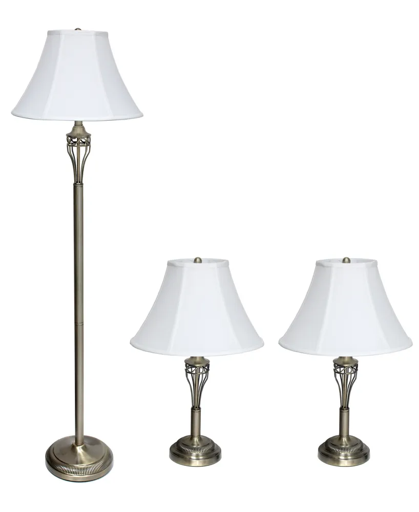 Lalia Home Roma Classic 3 Piece Metal Lamp Set