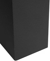 Lalia Home Lexington 21" Leather Base Modern Decor Bedside Table Lamp with White Rectangular Fabric Shade